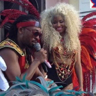 Nicki, with Trinidadian celebrity, Machel Montano.