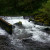 A man-made fall to the side of the trail. A man-made fall to the side of the trail.