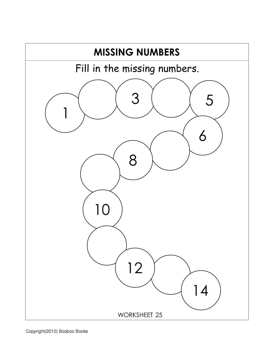 Missing number worksheets for kindergarten HubPages