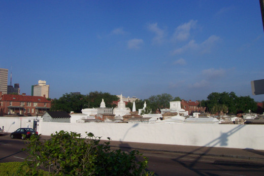 This entire area was part of the original cemetery, decommissioned and removed to make way for Basin Street.