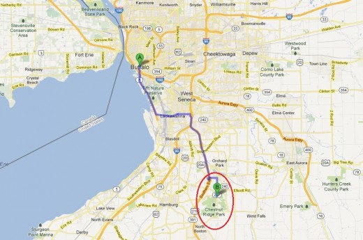 Buffalo N.Y. to Chestnut Ridge Park