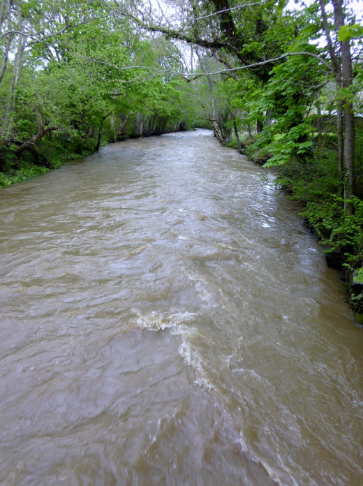 Due to heavy rainfall the river is very murky today.
