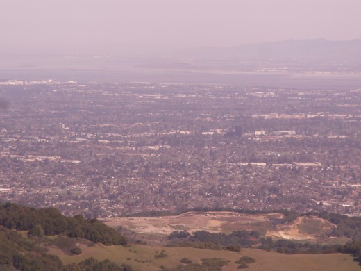 This is the view from the lookout point on Mount Umunhum in San Jose, CA.  