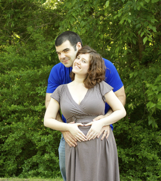 My pregnant wife and I. 