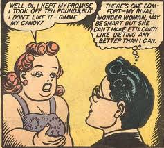 An early depiction of Etta Candy with Diana Prince the alter ego of Wonder Woman.