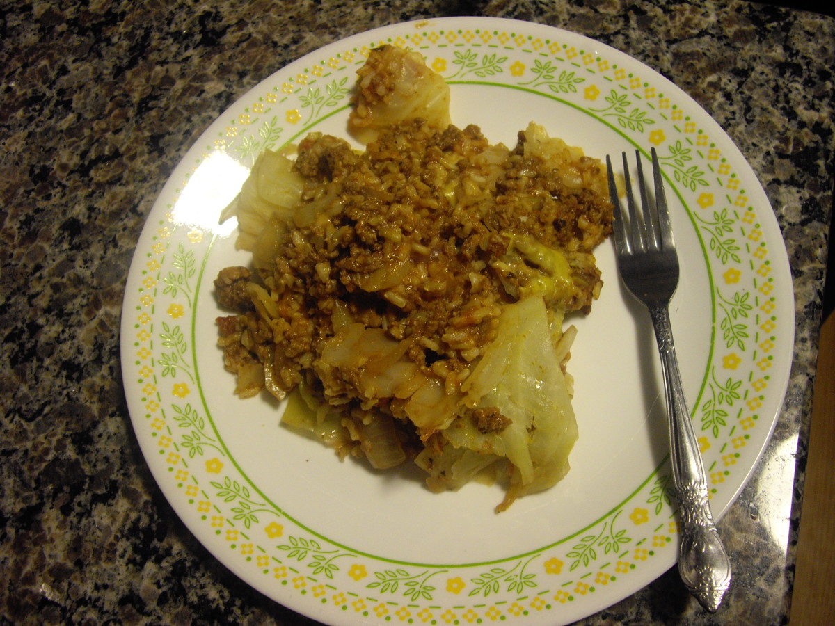 One serving of the cabbage dish