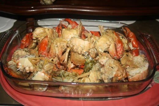 Filipino Food - Crab - Fried with Sprite Drinks