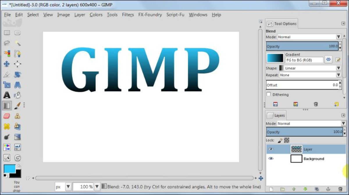 Create a reflection under text in GIMP 2.8 tutorial | HubPages