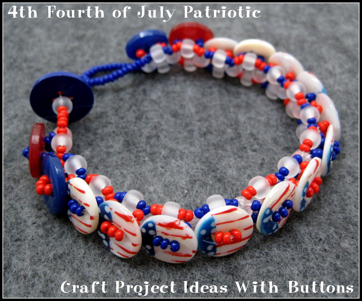 4th Fourth of July Patriotic Craft Project Ideas With Buttons