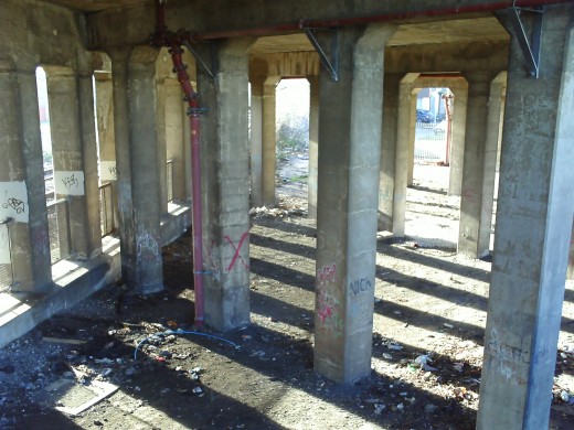 Under the flyover it's a bit cleaner than it used to be.