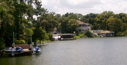 City Beautiful, Orlando Florida. Downtown Lake Ivanhoe area where many wealthy and upper middle class people live in lakefront homes. They enjoy a peaceful life in one of Florida's best neighborhoods. 