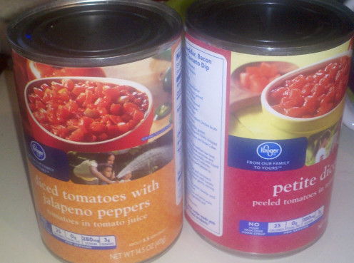 Tomatoes with chilies or plain diced tomatoes