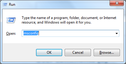 Go to run prompt and type 'msconfig'