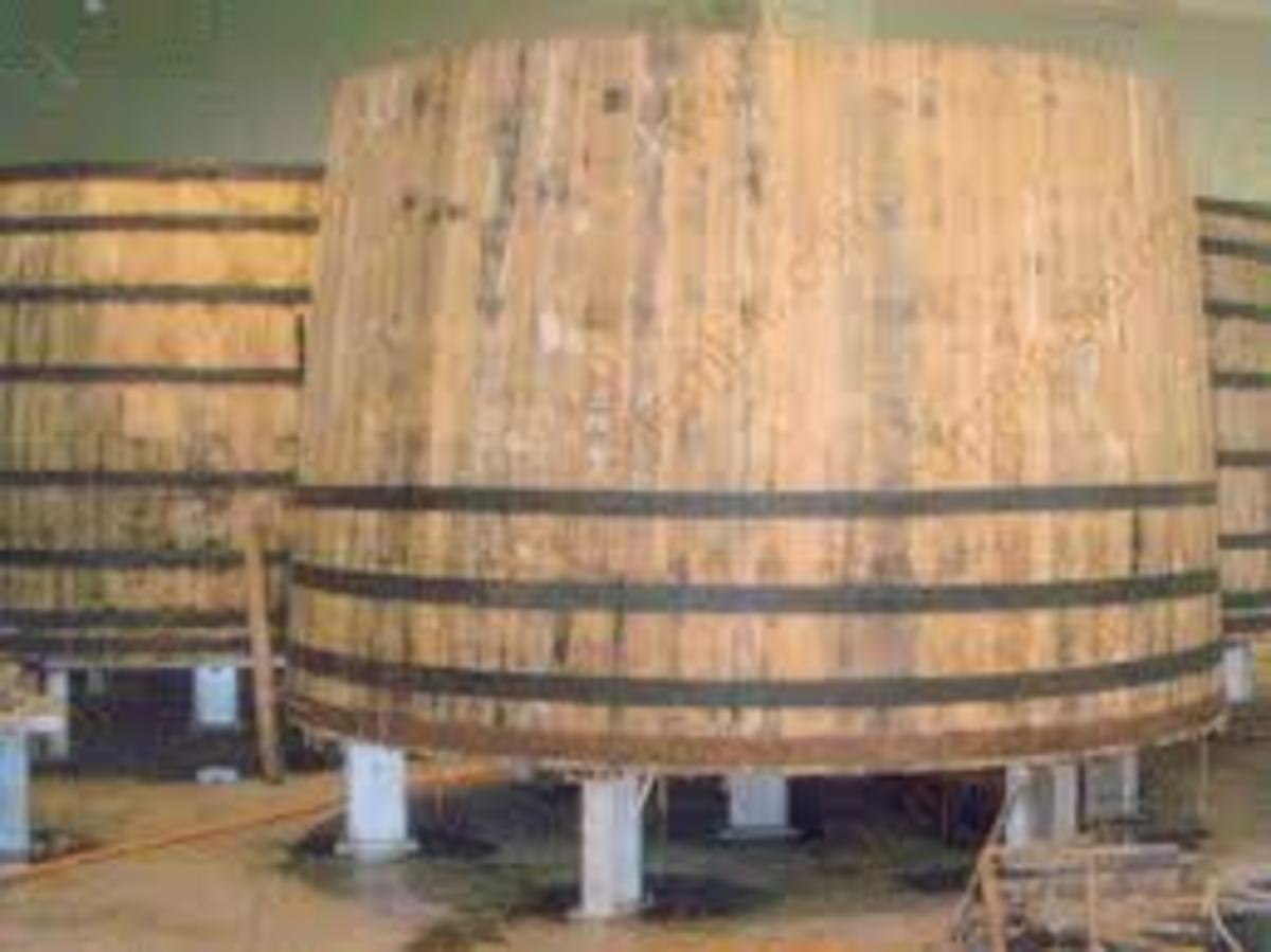 On a vat like this we would set up the crushing machine to crush the grapes that we brought in from the vineyards.  