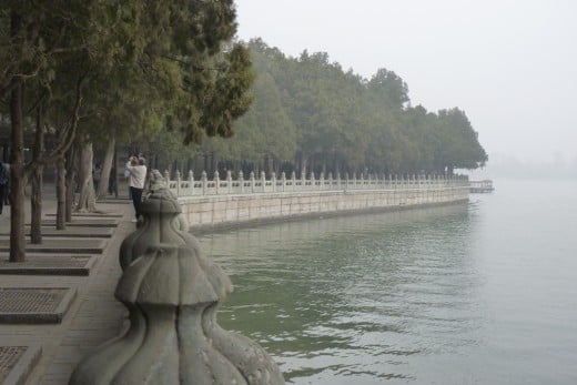 6 a) The waterfront area at The Summer Palace