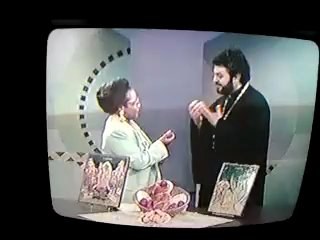 Me Hosting an Easter Special on Different Drummers with guest, Father Kris Kahulis mid-90's.