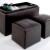 Convenience Concepts Sheridan Faux Leather Storage Bench with 2 Side Ottomans Convenience Concepts Sheridan Faux Leather Storage Bench with 2 Side Ottomans