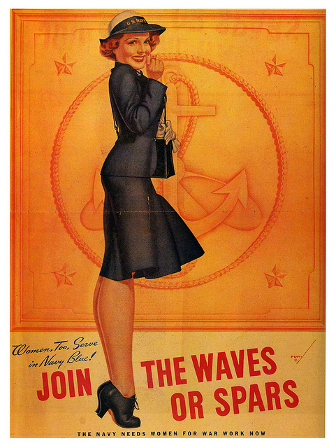 A Vintage WAVES recruitment poster. Women Accepted for Volunteer Emergency Services.