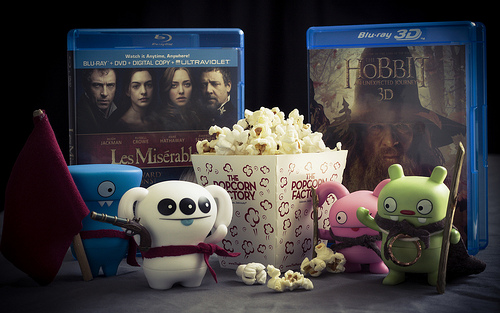 Movie night packed in a gift basket complete with popcorn, snacks, drinks and a DVD or two is a great family gift idea.