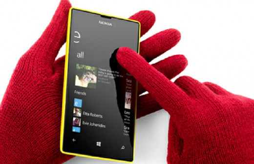 The Nokia Lumia 520 with a highly sensitive touch interface.