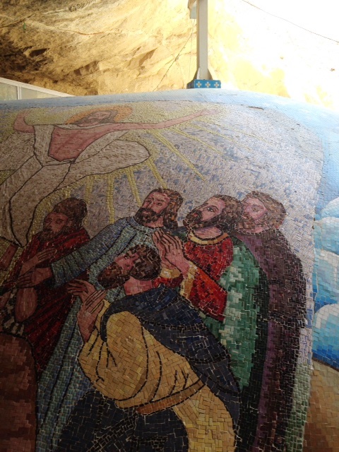 Christian mosaic at Coptic Church Garbage City Egypt