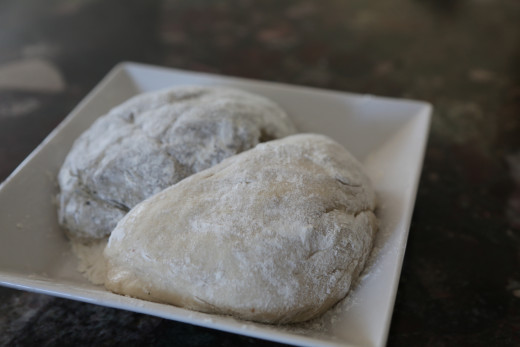 I bought one whole wheat dough and one regular pizza dough at Trader Joe's. 