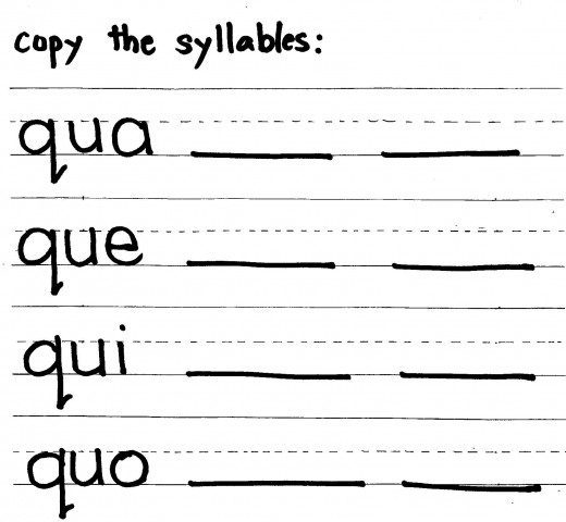 Worksheet for qua que qui