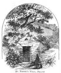 St Nun's Holy Well at Pelynt, 3 miles north of Polperro.   St. Nun's Well Pelynt England Blight A print from Crosses in Cornwall