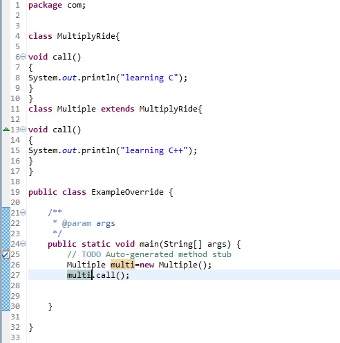 Overriding in java
