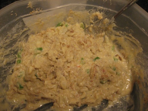Gently add the crabmeat.