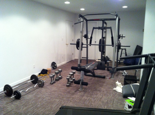 My gym. Not pretty, a little messy but it was home!