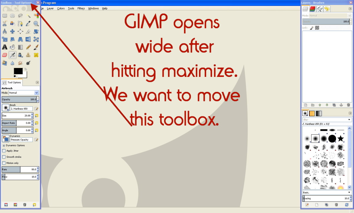 Ara Kutusunu GIMP'de Tama