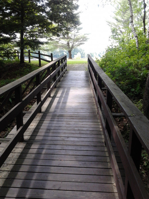 Bridge that separates two picnic areas
