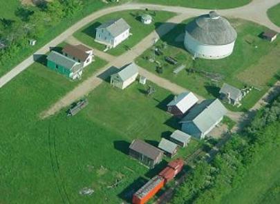 Aerial view of the living history village of Loyal
