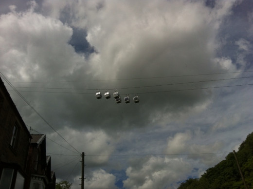 Cable cars from the road