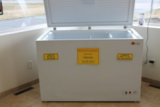 DC power freezers and refrigerators are available for off grid use.