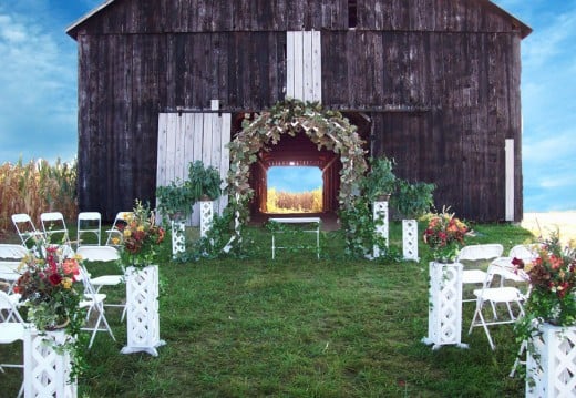 Decor of the Wedding Venue with Flowers