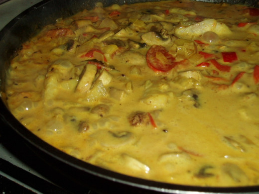 Turmeric and coconut milk make a rich gravy