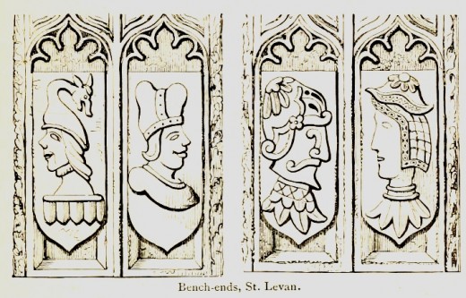 St Levan's Church: Bench Ends from the 14th century
