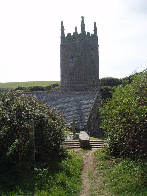 St Levan Church, Coffin Stone: One of two coffin stones in the churchyard.