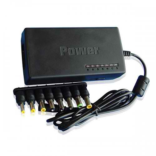 A typical universal power supply will include a switch to choose the required Volts and many different tips to be able to substitute most laptop original chargers.