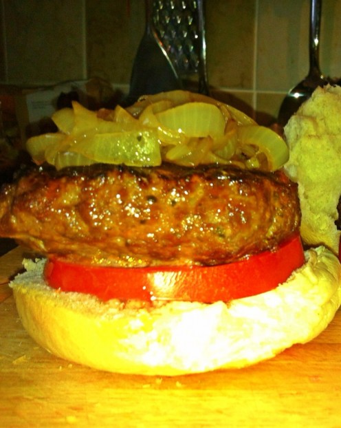 Lovely thick homemade burgers