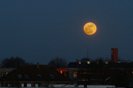 Supermoon over Munster, Germany, 19 March 2011