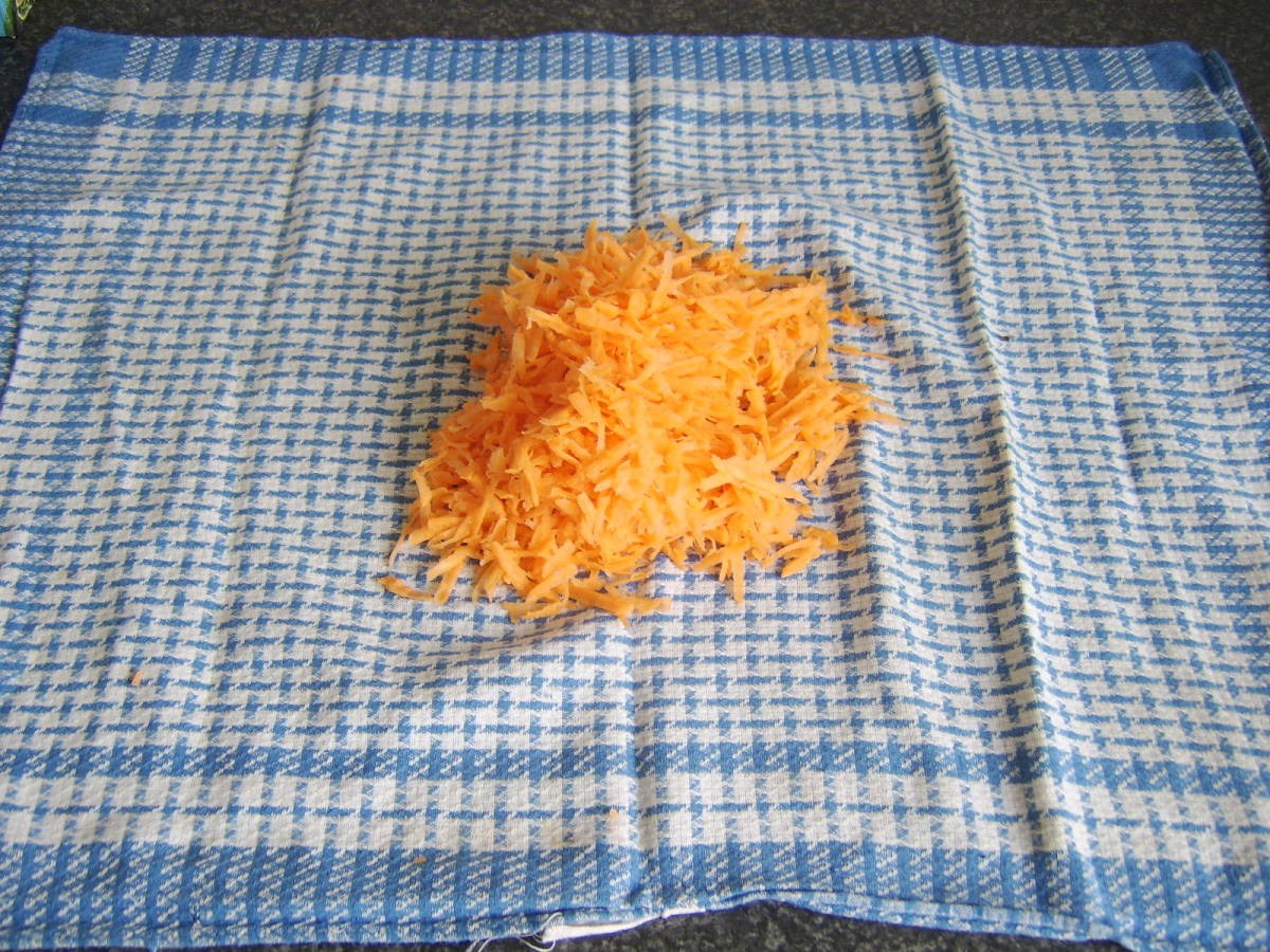 Coarsely grated sweet potato