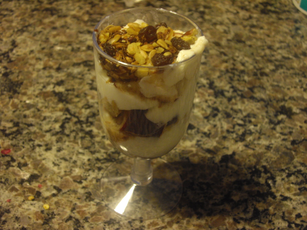 This is a fruit parfait I treat myself to. It is healthy, and so tasty!