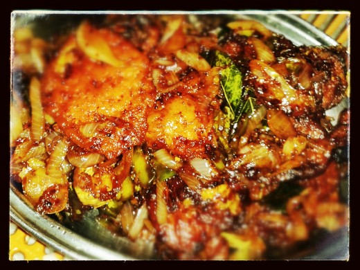 Snake gourd in chilli chicken style