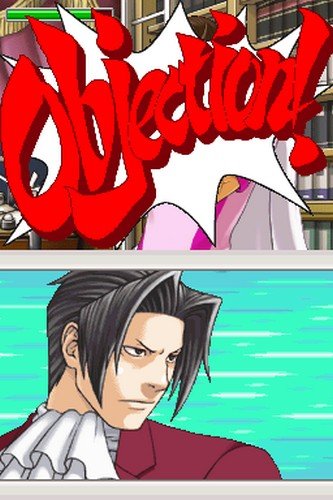 Ace Attorney Investigations: Miles Edgeworth. A scene from the NDS game