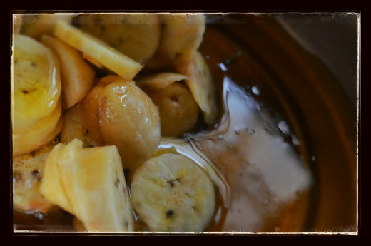 Mix it in jaggery syrup