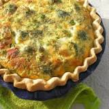Quiche is a savory, open-faced pastry crust with a filling of savory custard with cheese, meat, fish or vegetables
