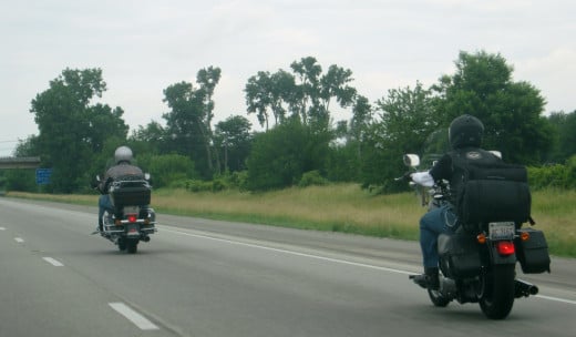 Bikers on the road